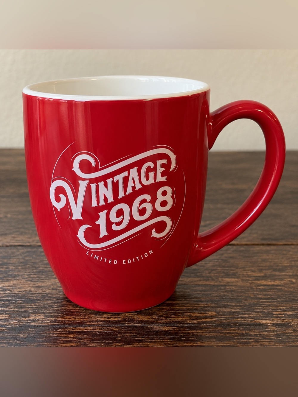 Vintage 1968 Limited Edition Red 14 Oz Ceramic Coffee Mug
